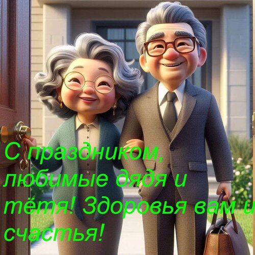 Открытка С праздником, любимые дядя и тётя! Здоровья вам и счастья!