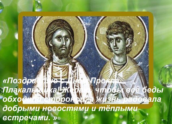 Открытка «Поздравляю с Днём Прокла Плакальщика! Желаю, чтобы все беды обходили стороной, а жизнь радовала доб