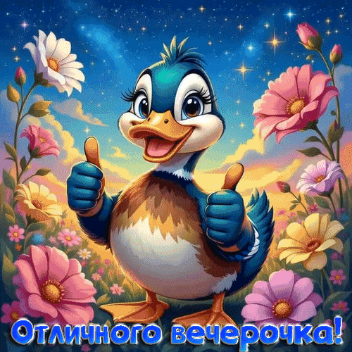 Анимированная открытка Отличного вечерочка!