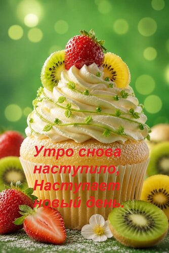 Открытка Утро снова наступило, Наступает новый день.