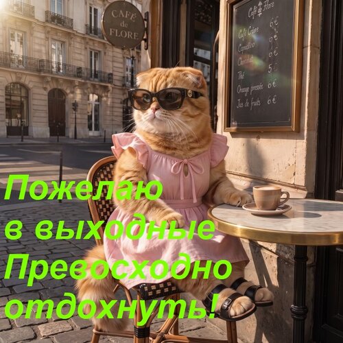 Открытка Пожелаю в выходные Превосходно отдохнуть!