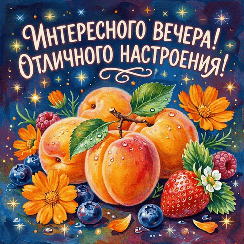 Анимированная открытка Добрый вечер