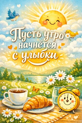 Открытка утро с улыбки
