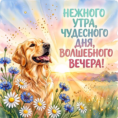 Открытка Нежного утра, чудесного дня, волшебного вечера!