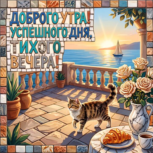 Открытка Доброго утра! Успешного дня, тихого вечера!