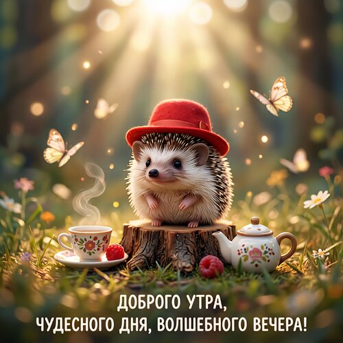 Открытка Доброго утра, чудесного дня, волшебного вечера!