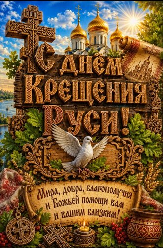 Открытка С днём крещения Руси