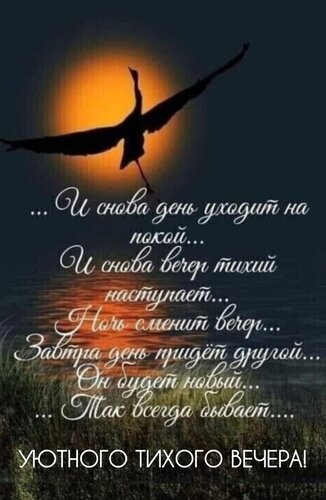 Открытка Уютного тихого вечера