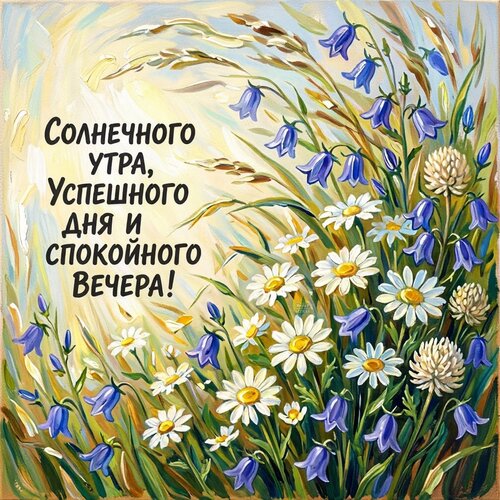 Открытка Солнечного утра, успешного дня и спокойного вечера!