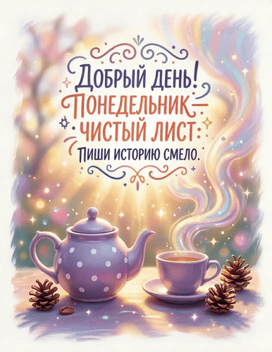 Анимированная открытка Понедельник