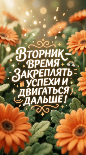 Анимированная открытка Вторник