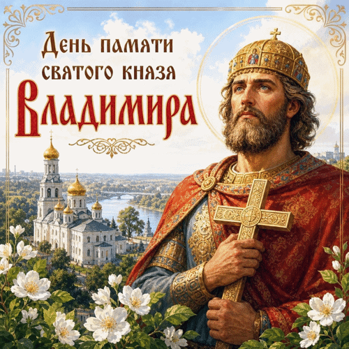 Анимированная открытка День памяти святого князя Владимира