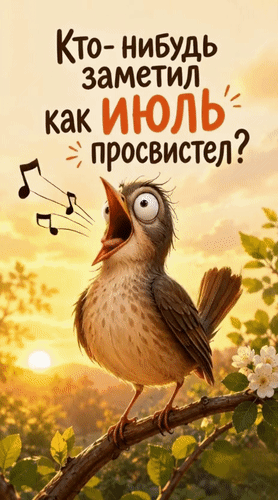 Анимированная открытка Кто-нибудь заметил как Июль просвистел?