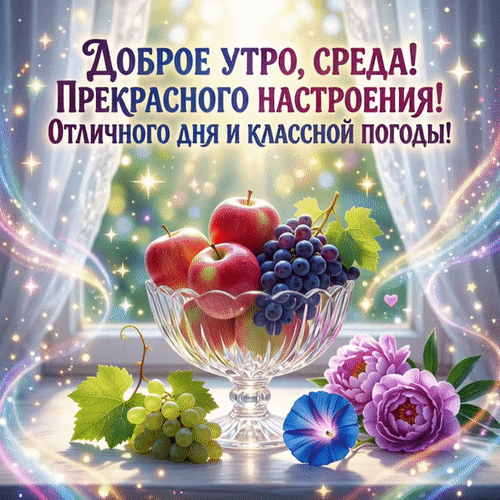 Анимированная открытка Доброе утро среды