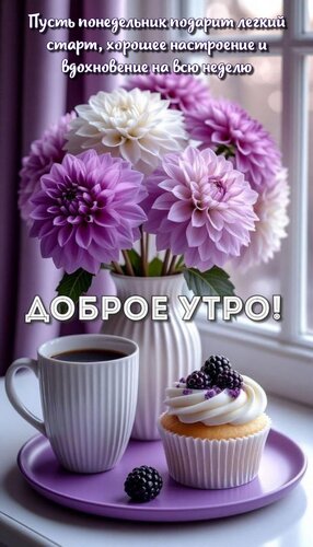 Открытка Пусть понедельник подарит легкий старт, хорошее настроение и вдохновение на всю неделю