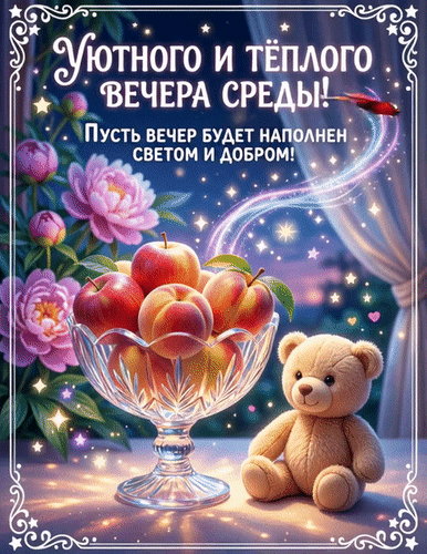 Анимированная открытка Уютного и теплого вечера среды