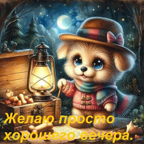Открытка Желаю просто хорошего вечера.