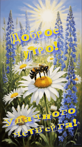 Анимированная открытка Доброе утро! Удачного четверга!