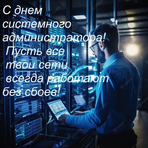 Открытка С днем системного администратора! Пусть все твои сети всегда работают без сбоев!
