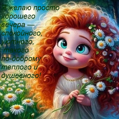Открытка Я желаю просто хорошего вечера — спокойного, уютного, такого по-доброму теплого и душевного!