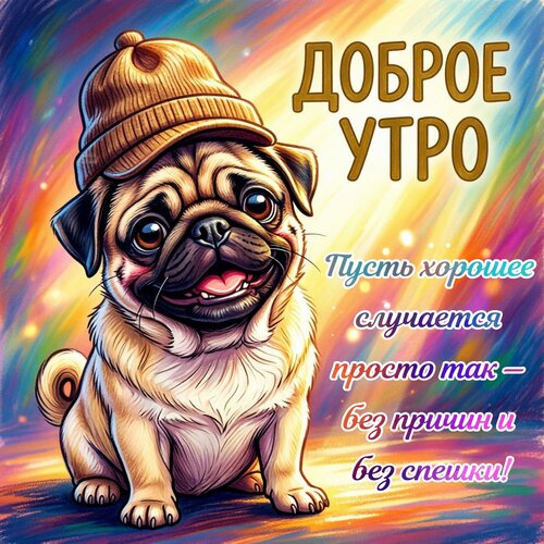 Открытка Доброе утро Пусть хорошее случается просто так-без причин и без спешки!