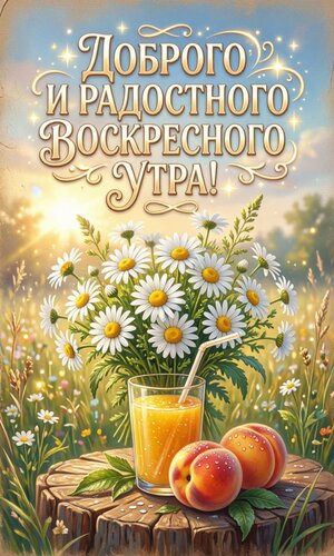 Открытка Доброго и радостного воскресного утра