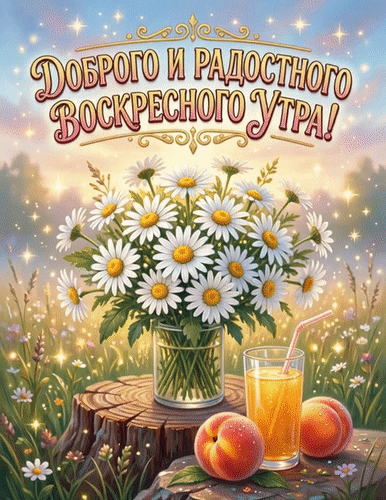 Анимированная открытка Доброго и радостного воскресного утра