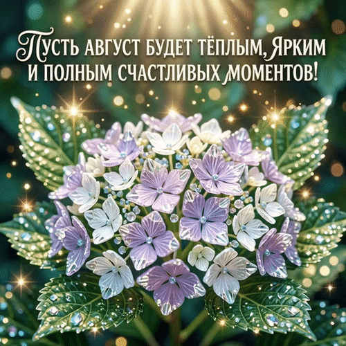 Анимированная открытка Теплого и солнечного августа
