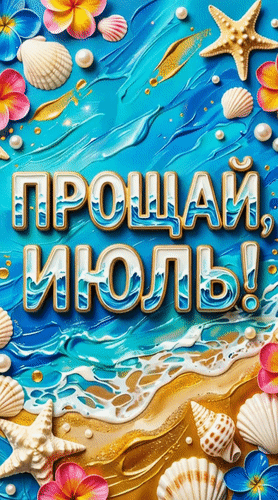 Анимированная открытка Прощай, ИЮЛЬ!