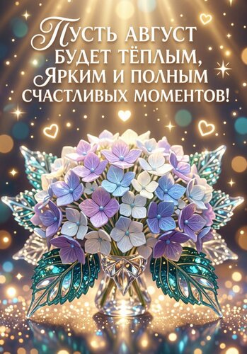 Открытка Пусть август будет теплым и ярким