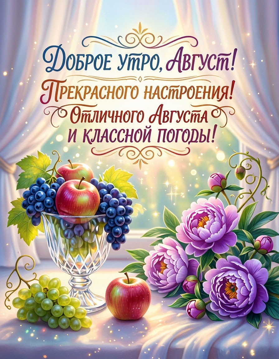 Открытка Доброе утро, август
