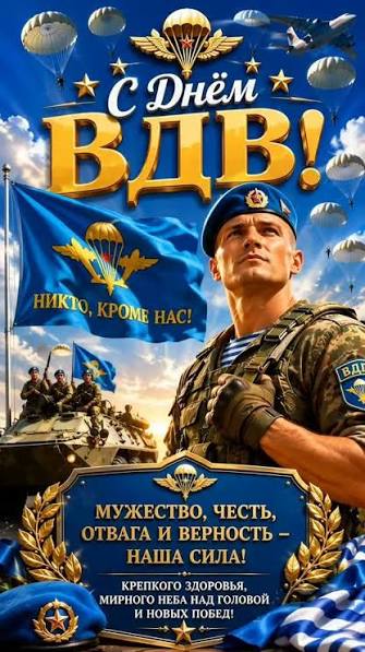 Открытка С днём ВДВ