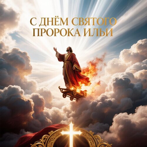 Открытка С днём святого пророка Ильи.