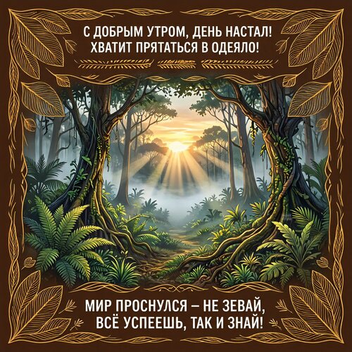 Открытка С добрым утром, день настал!
