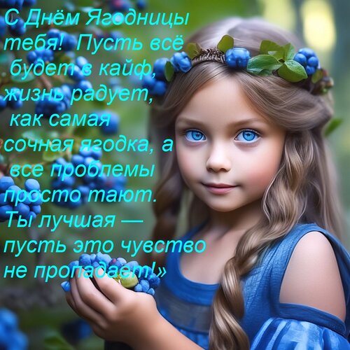 Открытка С Днём Ягодницы тебя! Пусть всё будет в кайф, жизнь радует, как самая сочная ягодка, а все проблемы