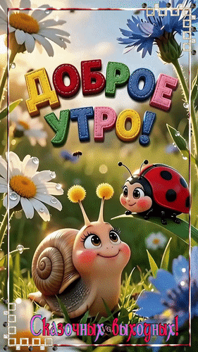 Анимированная открытка Доброе утро! Сказочных выходных!