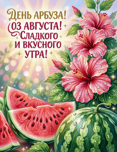 Анимированная открытка День арбуза