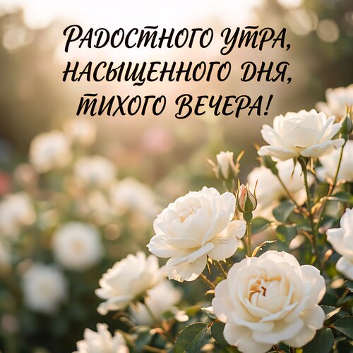 Открытка Радостного утра, насыщенного дня, тихого вечера!