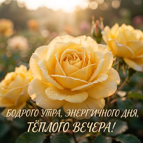 Открытка Бодрого утра, энергичного дня, тёплого вечера!