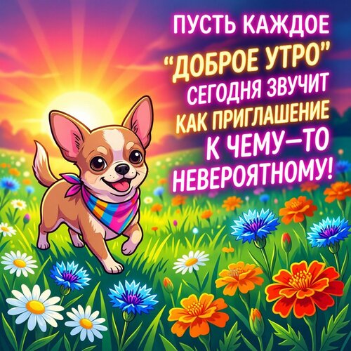 Открытка Пусть каждое „доброе утро“ сегодня звучит как приглашение к чему-то невероятному!