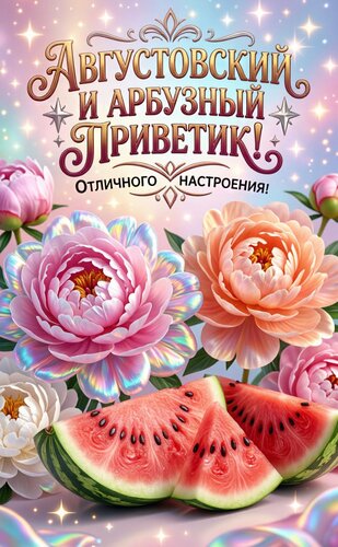 Открытка Августовский и арбузный приветик