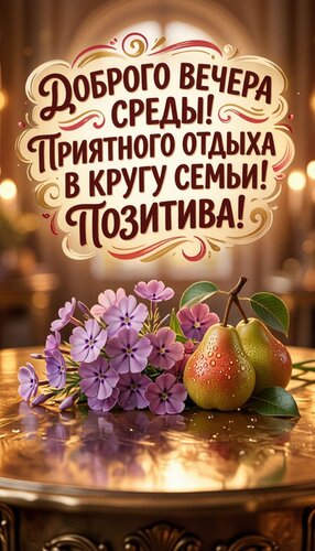 Открытка Доброго вечера среды