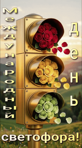Анимированная открытка Международный день светофора!