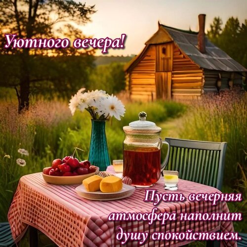 Открытка Пусть вечерняя атмосфера наполнит душу спокойствием!