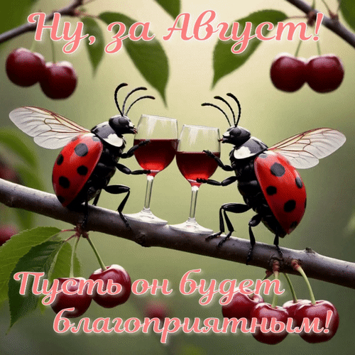 Анимированная открытка Ну, за Август! Пусть он будет благоприятным!