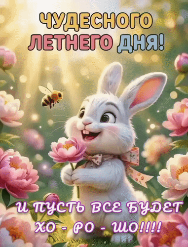 Анимированная открытка Чудесного летнего дня! И пусть все будет хо-ро-шо!!!