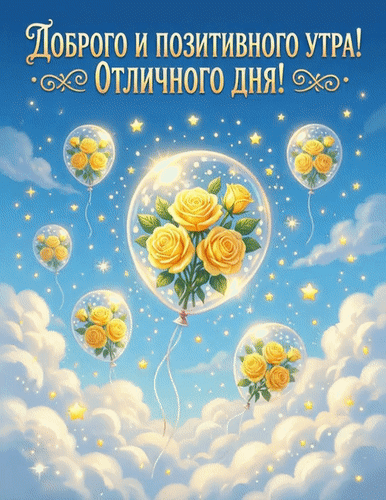 Анимированная открытка Доброго утра и позитивного дня