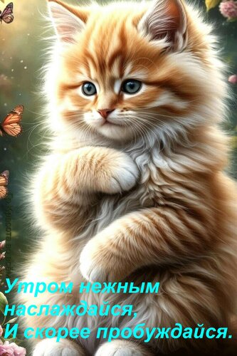 Открытка Утром нежным наслаждайся, И скорее пробуждайся.