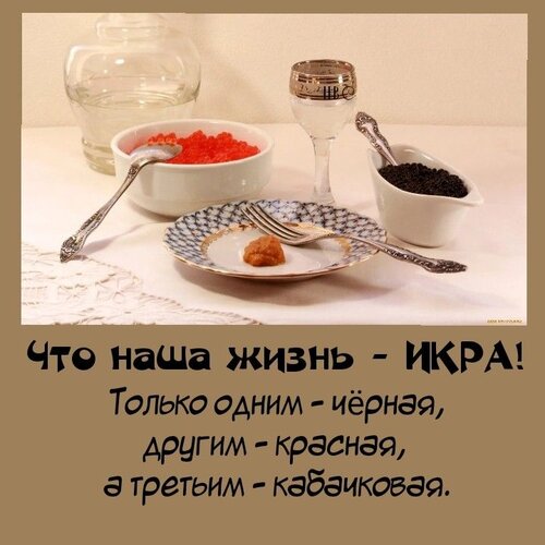 Открытка Жизнь икра