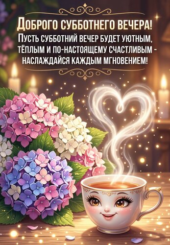 Открытка Доброго субботнего вечера!